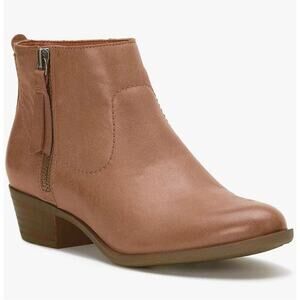 Lucky Brand Booties Size 10‎ Leather Brown Low Heel Ankle Boots